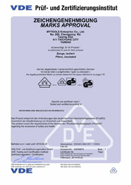 VDE Cable Knife Certificate