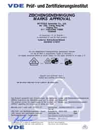 VDE Cable Knife Certificate