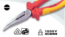 VDE Bent Nose pliers high leverage